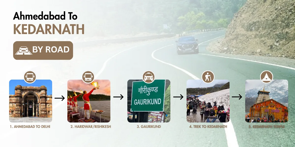 ahmedabad to kedarnath by road