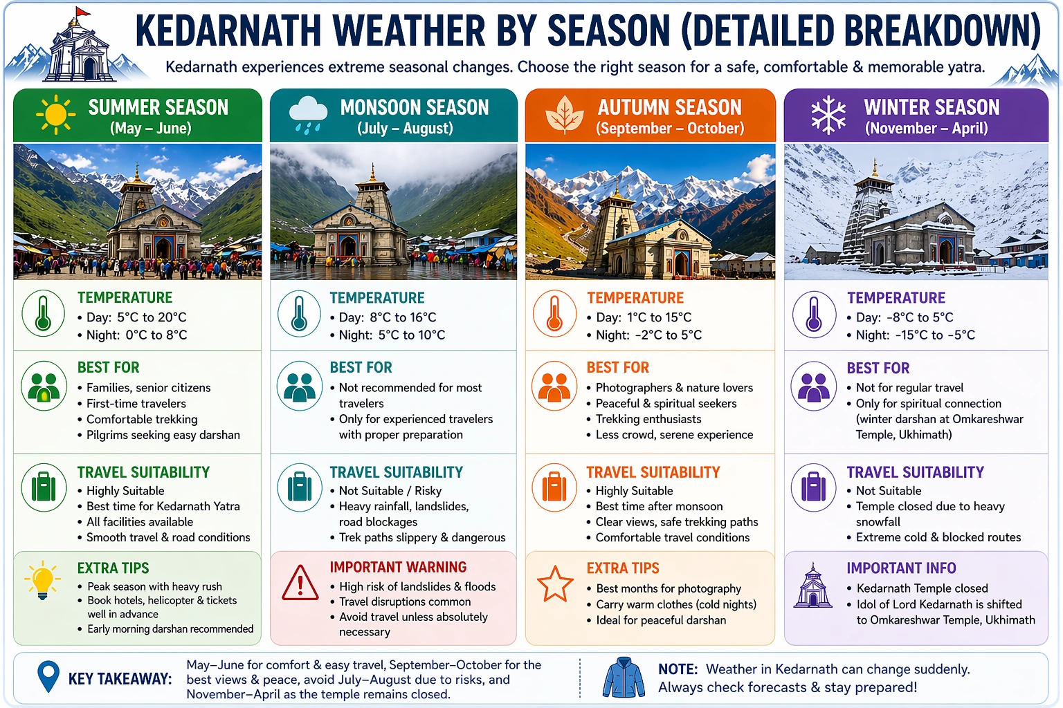 kedarnath weather and temperature by season