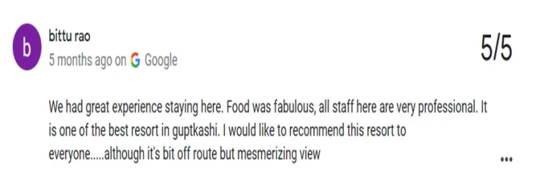 musafir resort guptkashi reveiw
