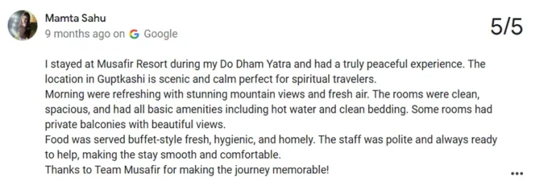 musafir resort guptkashi review