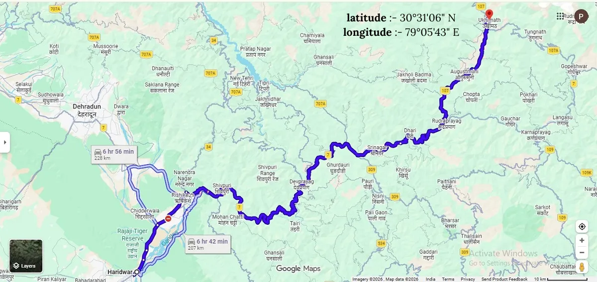 ukhimath map