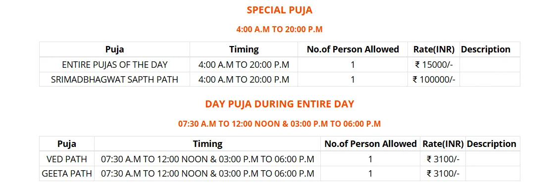 badrinath vip darshan ticket price