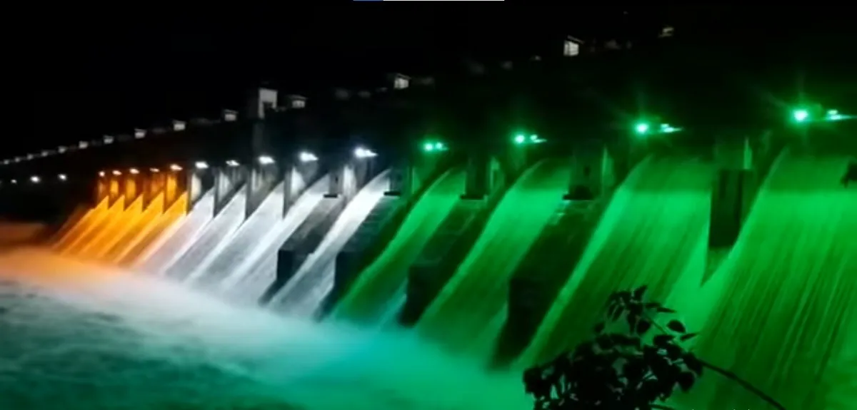 bhimgoda barrage at night in haridwar