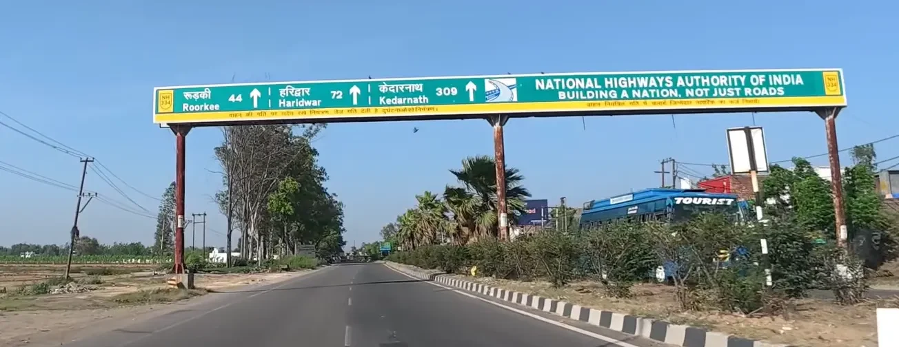 haridwar distance board on road route