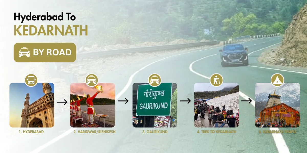 hyderabad to kedarnath distance by road