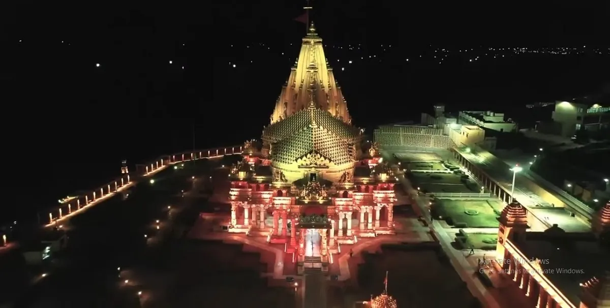 somnath temple night view