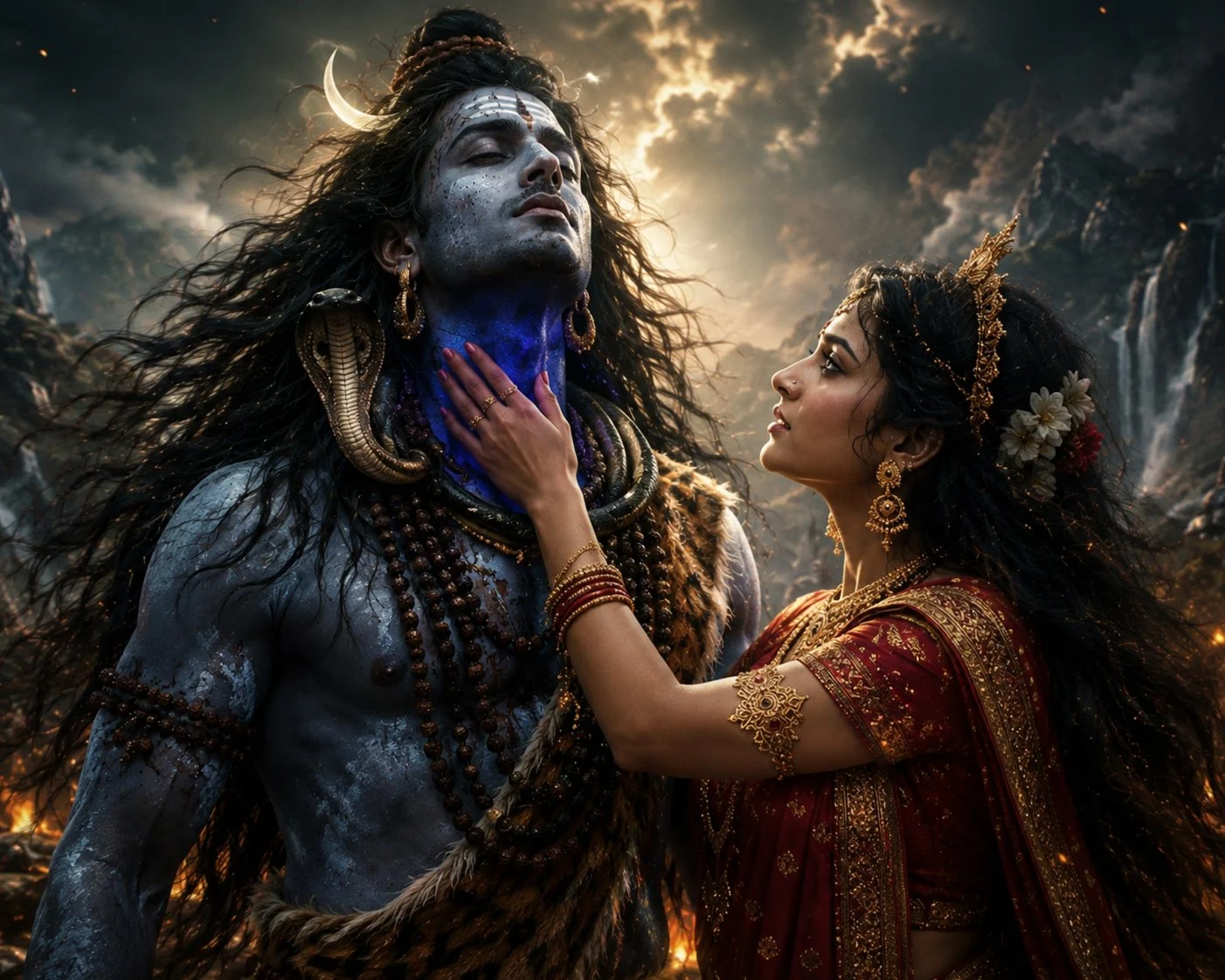 neelkanth photo of mahadev and parvati during samudra manthan